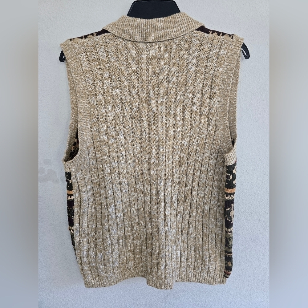 VTG White Stag Sweater Vest Women L Button Up Collared Nordic Boho Artsy… - Picture 10 of 11